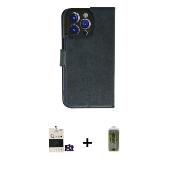 MARSİLYAN™- iPhone 14 Pro Max Kılıf Siluet Işık Serisi - Siyah Joko Magic 5D Hayalet Cam + Bilvis Titan Kamera Lens - GD
