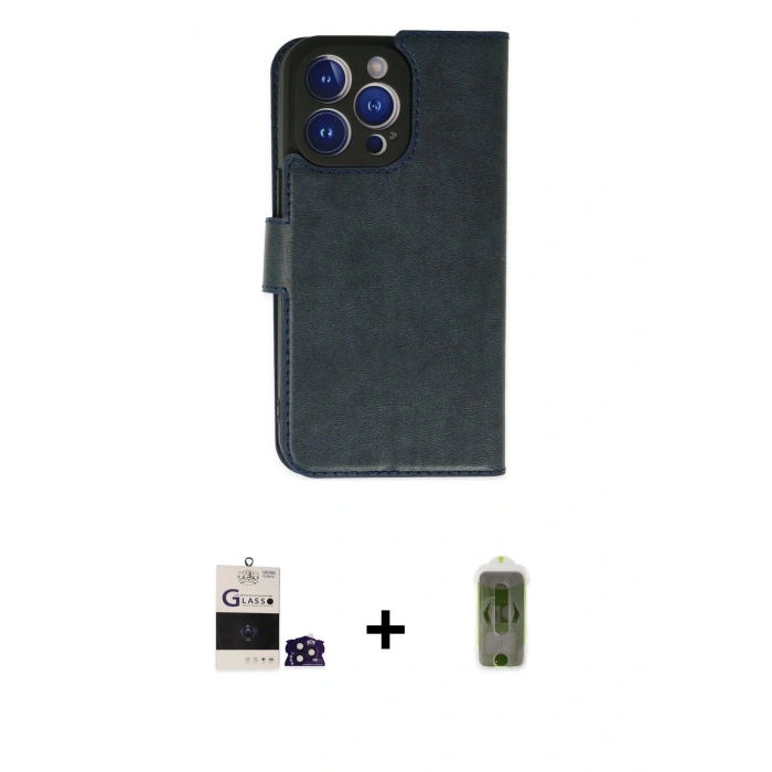 MARSİLYAN™- iPhone 14 Pro Max Kılıf Siluet Işık Serisi - Siyah Joko Magic 5D Hayalet Cam + Bilvis Titan Kamera Lens - DNMR
