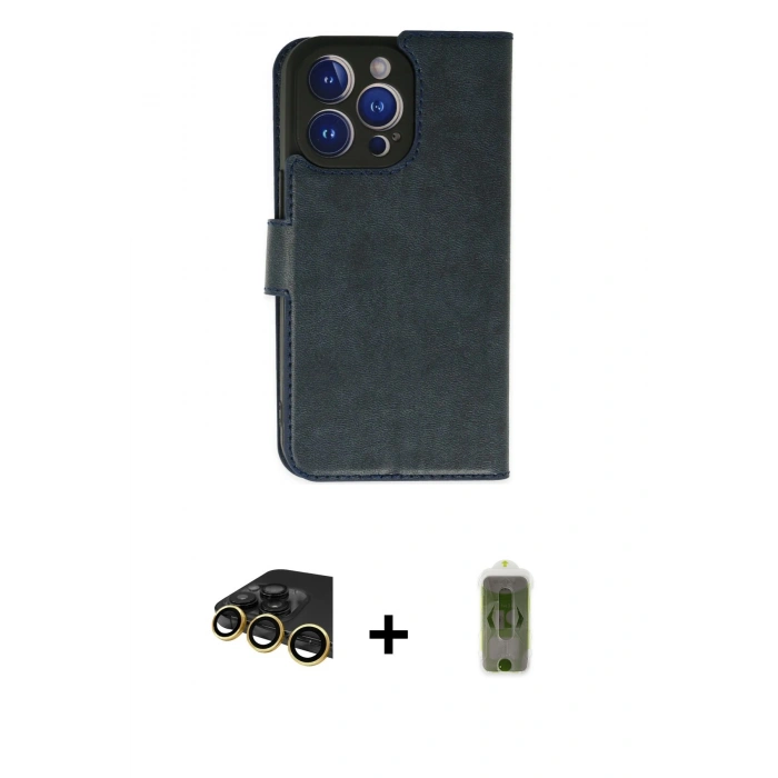 MARSİLYAN™- iPhone 14 Pro Max Kılıf Siluet Işık Serisi - Siyah Joko Magic 5D Hayalet Cam + Raze Metal Kamera Lens - GD