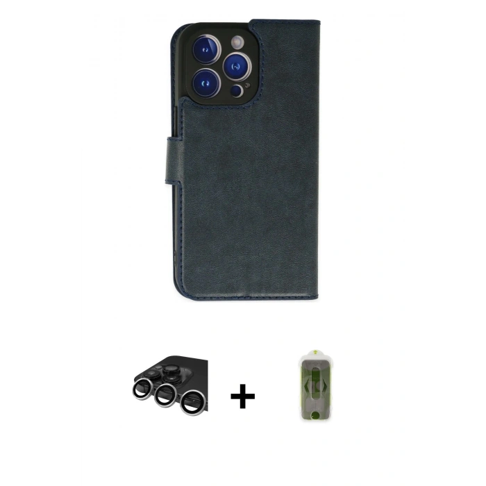MARSİLYAN™- iPhone 14 Pro Max Kılıf Siluet Işık Serisi - Siyah Joko Magic 5D Hayalet Cam + Raze Metal Kamera Lens - GS