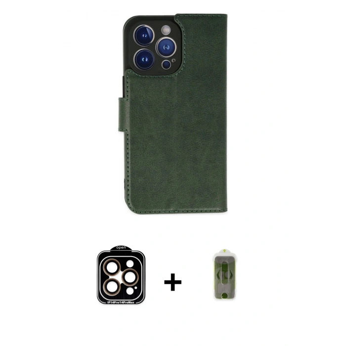 MARSİLYAN™- iPhone 14 Pro Max Kılıf Siluet Işık Serisi - Siyah Joko Magic 5D Hayalet Cam + Turuncu PVD Metal Kamera Lens