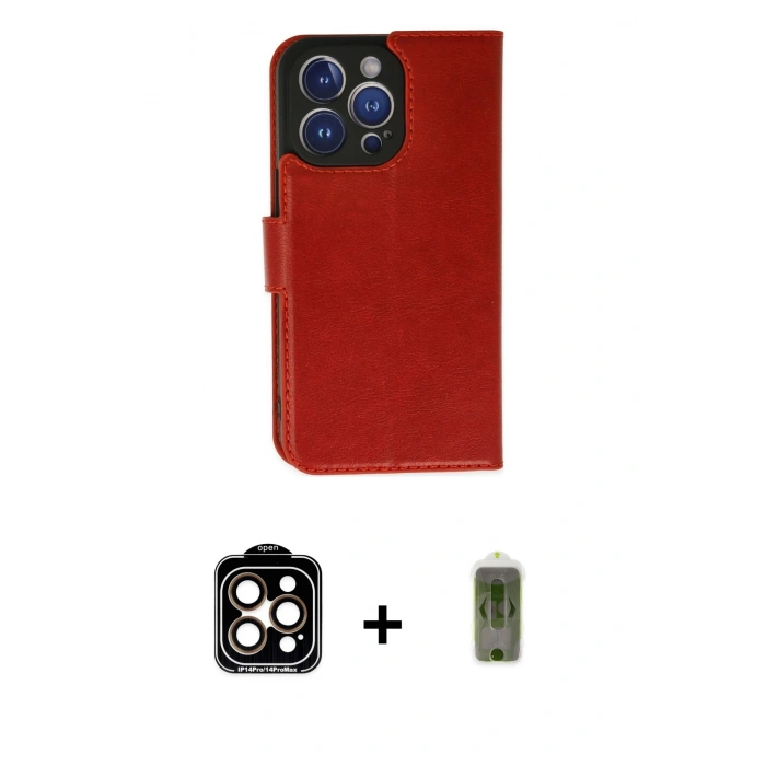 MARSİLYAN™- iPhone 14 Pro Max Kılıf Siluet Işık Serisi - Siyah Joko Magic 5D Hayalet Cam + Turuncu PVD Metal Kamera Lens