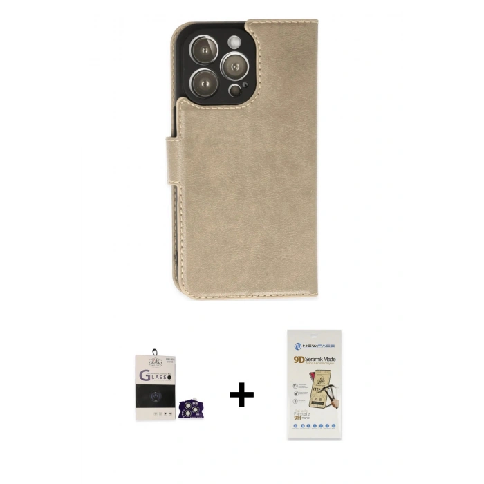 MARSİLYAN™- iPhone 14 Pro Max Kılıf Siluet Işık Serisi - Siyah Mat Seramik Nano Ekran Koruyucu + Bilvis Titan Kamera Lens - GS