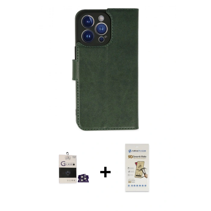MARSİLYAN™- iPhone 14 Pro Max Kılıf Siluet Işık Serisi - Siyah Mat Seramik Nano Ekran Koruyucu + Bilvis Titan Kamera Lens - GS