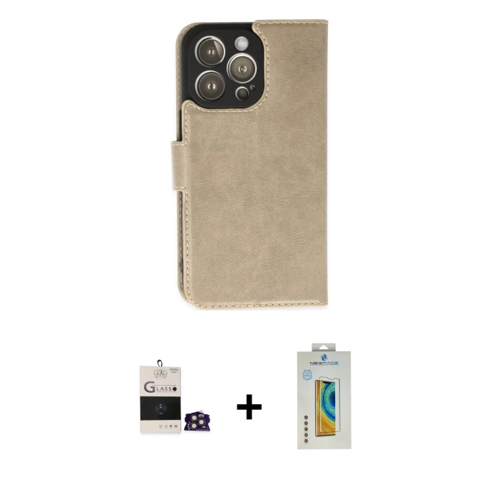 MARSİLYAN™- iPhone 14 Pro Max Kılıf Siluet Işık Serisi - Siyah Polymer Nano Ekran Koruyucu + Bilvis Titan Kamera Lens - GD