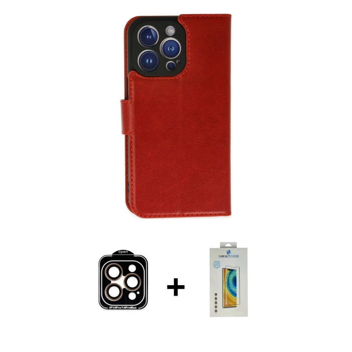 MARSİLYAN™- iPhone 14 Pro Max Kılıf Siluet Işık Serisi - Siyah Polymer Nano Ekran Koruyucu + PVD Metal Kamera Lens - TU