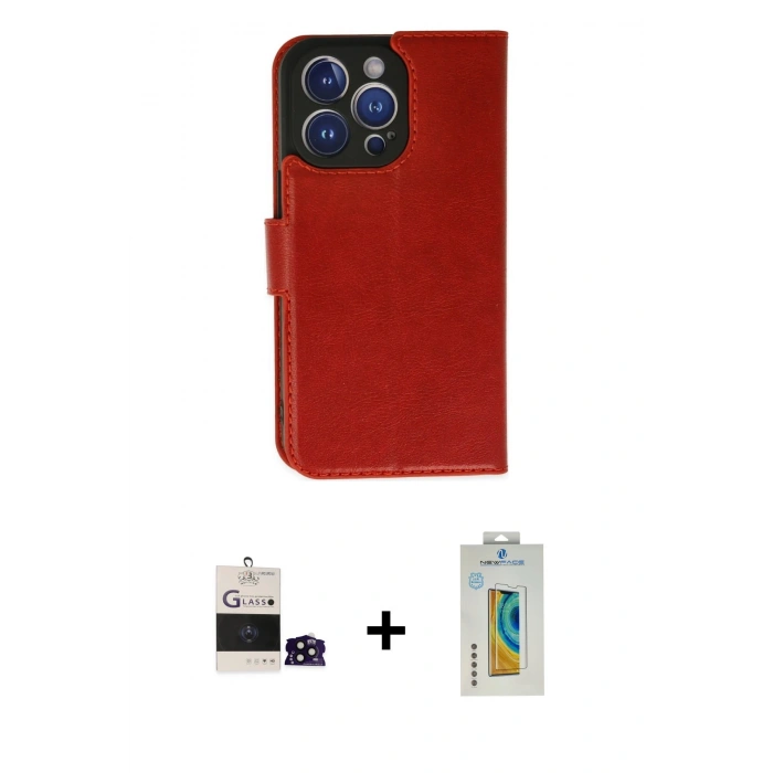 MARSİLYAN™- iPhone 14 Pro Max Kılıf Siluet Işık Serisi - Siyah Polymer Nano Ekran Koruyucu + Bilvis Titan Kamera Lens - SH