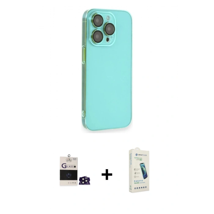 MARSİLYAN™- iPhone 14 Pro Max Kılıf Siluet Minimal Özel Seri - Şeffaf Pasifik Cam Ekran Koruyucu + Bilvis Titan Kamera Lens - DNMR