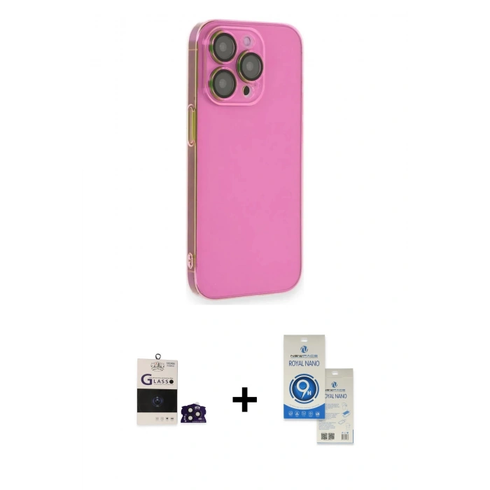 MARSİLYAN™- iPhone 14 Pro Max Kılıf Siluet Minimal Özel Seri - Şeffaf Royal Nano Ekran Koruyucu + Bilvis Titan Kamera Lens - DNMR