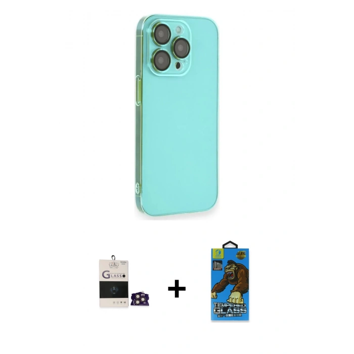MARSİLYAN™- iPhone 14 Pro Max Kılıf Siluet Minimal Özel Seri - Siyah 18D Cam Ekran Koruyucu + Bilvis Titan Kamera Lens - GD
