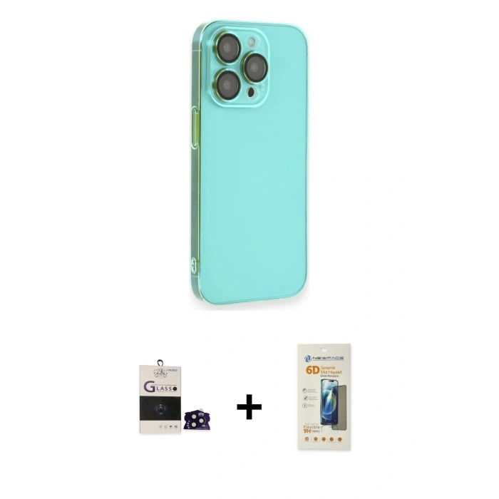 MARSİLYAN™- iPhone 14 Pro Max Kılıf Siluet Minimal Özel Seri - Siyah 6D Mat Seramik Hayalet Nano Ekran Koruyucu + Bilvis Titan Kamera Lens - SH