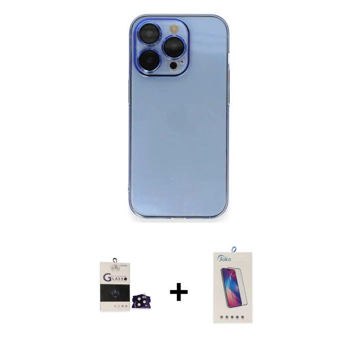 MARSİLYAN™- iPhone 14 Pro Max Kılıf Siluet Minimal Özel Seri - Siyah Joko 5D Cam + Bilvis Titan Kamera Lens - SH