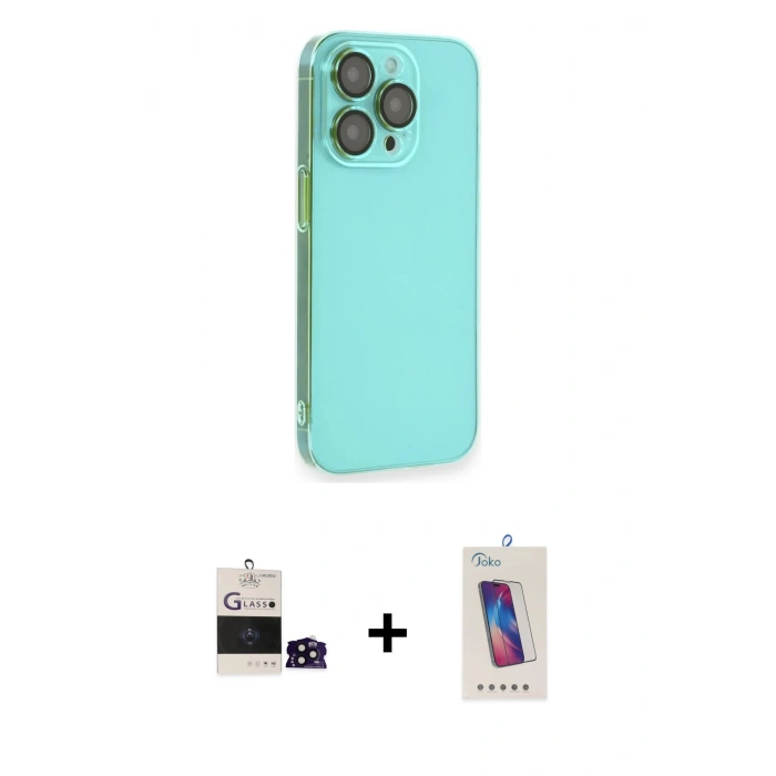 MARSİLYAN™- iPhone 14 Pro Max Kılıf Siluet Minimal Özel Seri - Siyah Joko 5D Cam + Bilvis Titan Kamera Lens - SH