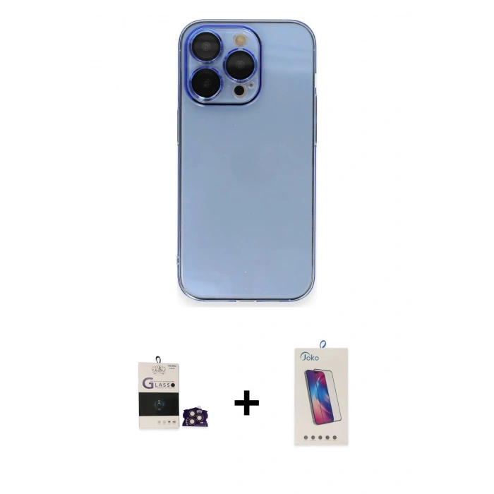 MARSİLYAN™- iPhone 14 Pro Max Kılıf Siluet Minimal Özel Seri - Siyah Joko 5D Cam + Bilvis Titan Kamera Lens - GD