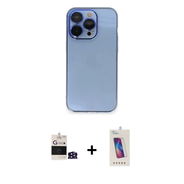 MARSİLYAN™- iPhone 14 Pro Max Kılıf Siluet Minimal Özel Seri - Siyah Joko 5D Cam + Bilvis Titan Kamera Lens - DNMR