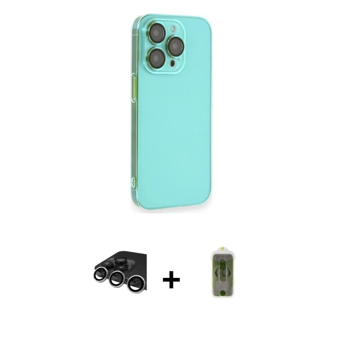 MARSİLYAN™- iPhone 14 Pro Max Kılıf Siluet Minimal Özel Seri - Siyah Joko Magic 5D Hayalet Cam + Gümüş Raze Metal Kamera Lens