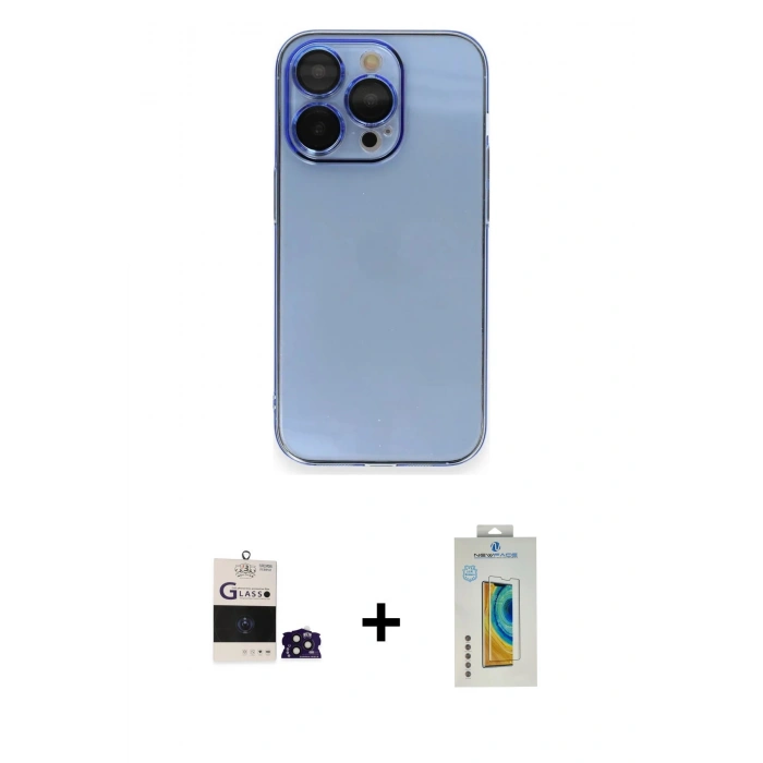 MARSİLYAN™- iPhone 14 Pro Max Kılıf Siluet Minimal Özel Seri - Siyah Polymer Nano Ekran Koruyucu + Bilvis Titan Kamera Lens - DNMR