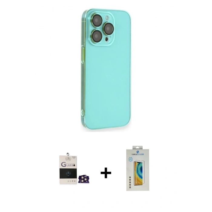 MARSİLYAN™- iPhone 14 Pro Max Kılıf Siluet Minimal Özel Seri - Siyah Polymer Nano Ekran Koruyucu + Bilvis Titan Kamera Lens - GD