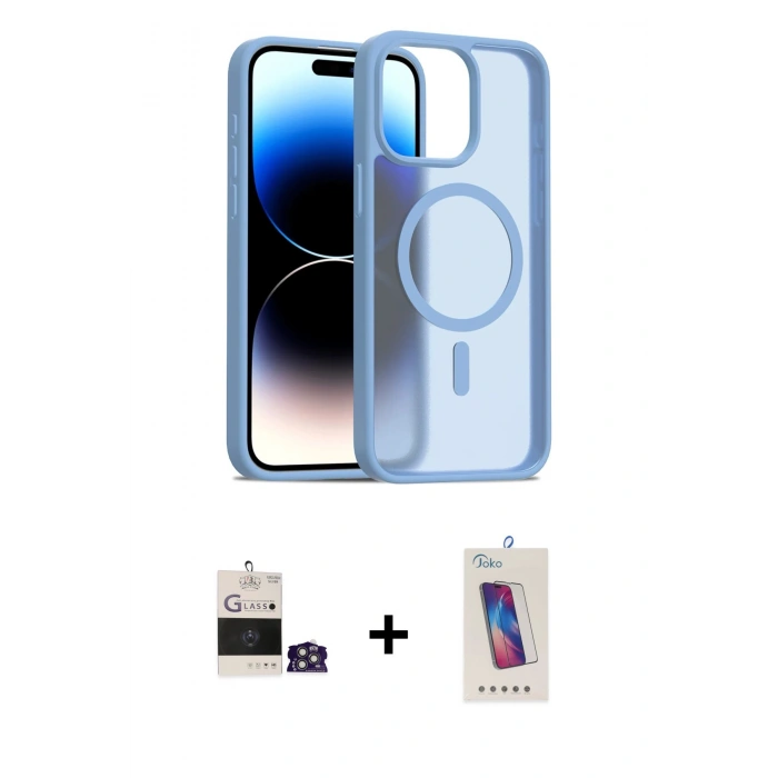 MARSİLYAN™- iPhone 14 Pro Max Kılıf Siluet Minimal Prime - Siyah Joko 5D Cam + Bilvis Titan Kamera Lens - GS