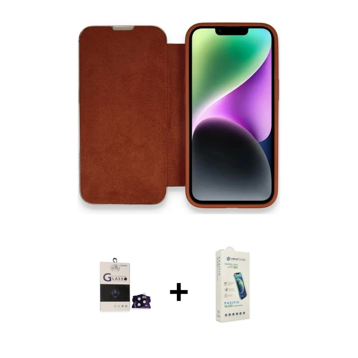 MARSİLYAN™- iPhone 14 Pro Max Kılıf Siluet Minimal Serisi - Şeffaf Pasifik Cam Ekran Koruyucu + Bilvis Titan Kamera Lens - SH