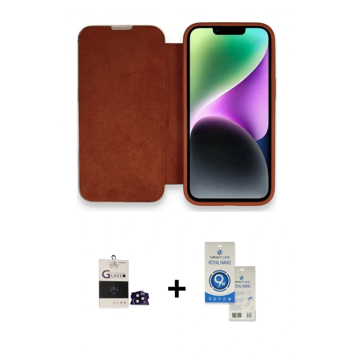 MARSİLYAN™- iPhone 14 Pro Max Kılıf Siluet Minimal Serisi - Şeffaf Royal Nano Ekran Koruyucu + Bilvis Titan Kamera Lens - SH