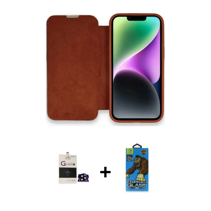 MARSİLYAN™- iPhone 14 Pro Max Kılıf Siluet Minimal Serisi - Siyah 18D Cam Ekran Koruyucu + Bilvis Titan Kamera Lens - SH