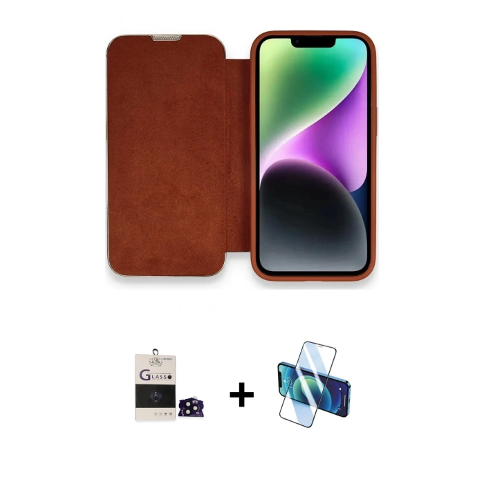 MARSİLYAN™- iPhone 14 Pro Max Kılıf Siluet Minimal Serisi - Siyah 3D Antistatik Cam Ekran Koruyucu + Bilvis Titan Kamera Lens - SH