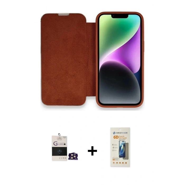 MARSİLYAN™- iPhone 14 Pro Max Kılıf Siluet Minimal Serisi - Siyah 6D Mat Seramik Hayalet Nano Ekran Koruyucu + Bilvis Titan Kamera Lens - GD