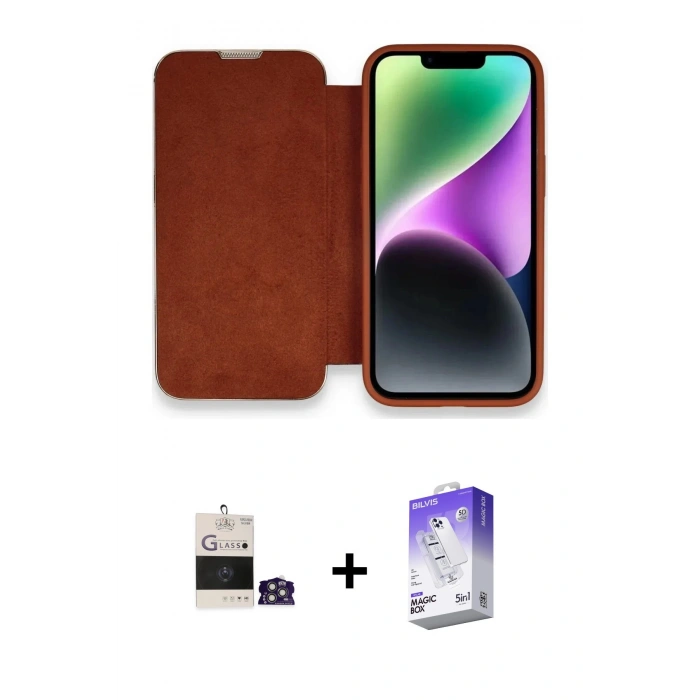 MARSİLYAN™- iPhone 14 Pro Max Kılıf Siluet Minimal Serisi - Siyah Bilvis 5in1 3D Magic Cam Ekran Koruyucu + Bilvis Titan Kamera Lens - GS