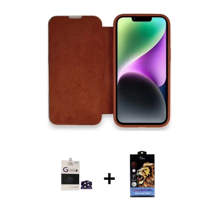 MARSİLYAN™- iPhone 14 Pro Max Kılıf Siluet Minimal Serisi - Siyah Buffer Hayalet Cam Ekran Koruyucu + Bilvis Titan Kamera Lens - DNMR