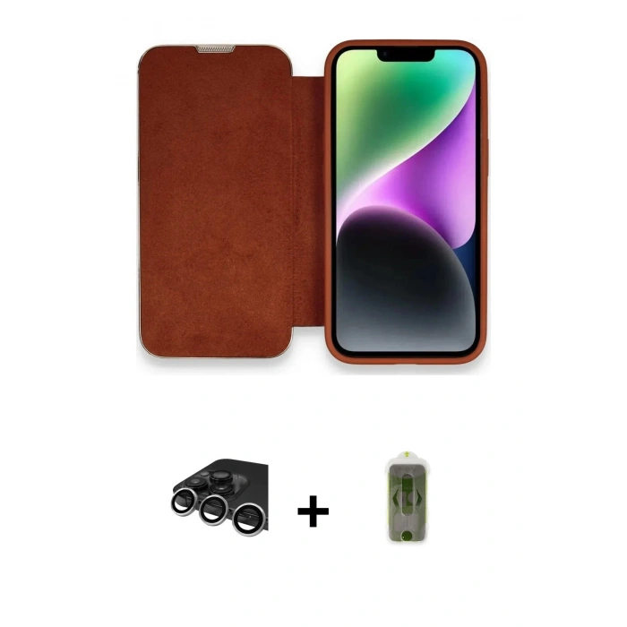 MARSİLYAN™- iPhone 14 Pro Max Kılıf Siluet Minimal Serisi - Siyah Joko Magic 5D Hayalet Cam + Raze Metal Kamera Lens - GS