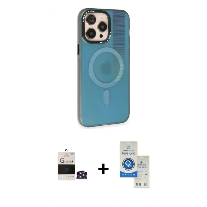 MARSİLYAN™- iPhone 14 Pro Max Kılıf Siluet Modern Koleksiyonu - Şeffaf Royal Nano Ekran Koruyucu + Bilvis Titan Kamera Lens - GD