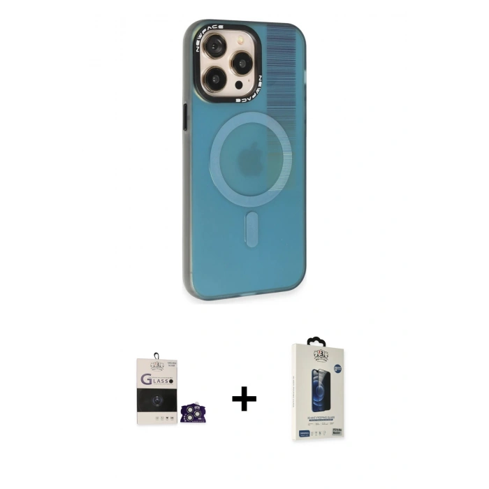 MARSİLYAN™- iPhone 14 Pro Max Kılıf Siluet Modern Koleksiyonu - Siyah Bilvis Hayalet Cam Ekran Koruyucu + Bilvis Titan Kamera Lens - GS