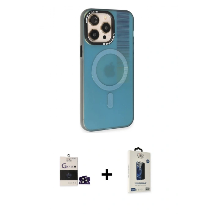 MARSİLYAN™- iPhone 14 Pro Max Kılıf Siluet Modern Koleksiyonu - Siyah Bilvis Hayalet Cam Ekran Koruyucu + Bilvis Titan Kamera Lens - SH