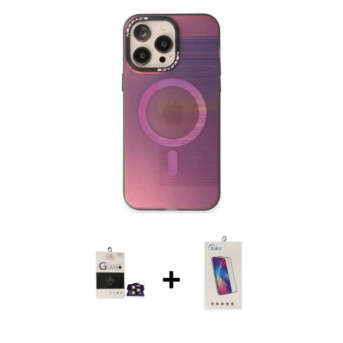 MARSİLYAN™- iPhone 14 Pro Max Kılıf Siluet Modern Koleksiyonu - Siyah Joko 5D Cam + Bilvis Titan Kamera Lens - GD