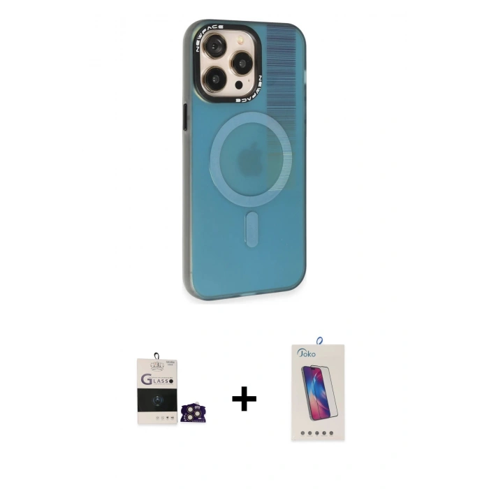MARSİLYAN™- iPhone 14 Pro Max Kılıf Siluet Modern Koleksiyonu - Siyah Joko 5D Cam + Bilvis Titan Kamera Lens - GD