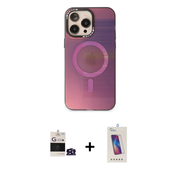 MARSİLYAN™- iPhone 14 Pro Max Kılıf Siluet Modern Koleksiyonu - Siyah Joko 5D Cam + Bilvis Titan Kamera Lens - DNMR