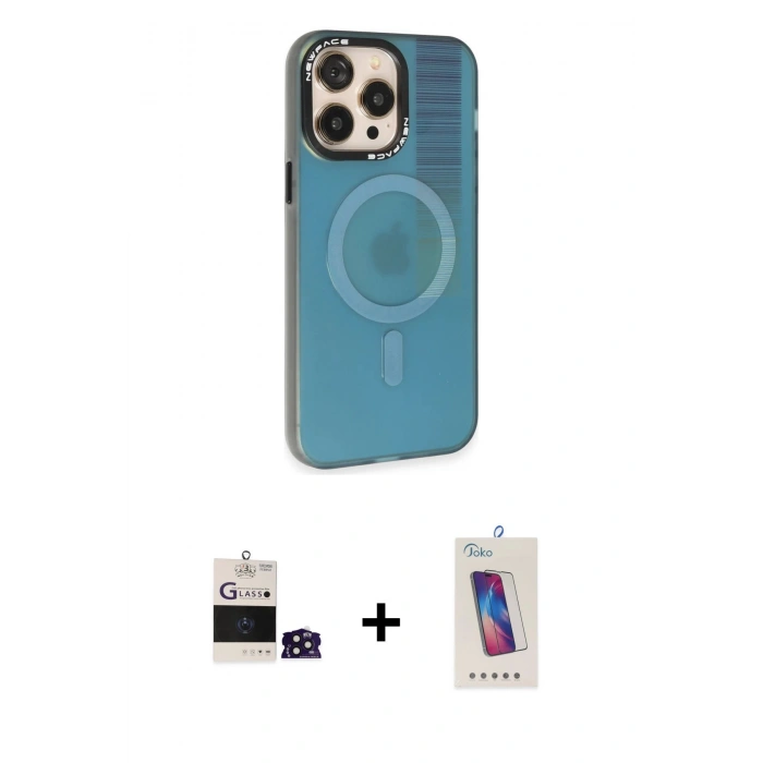 MARSİLYAN™- iPhone 14 Pro Max Kılıf Siluet Modern Koleksiyonu - Siyah Joko 5D Cam + Bilvis Titan Kamera Lens - DNMR
