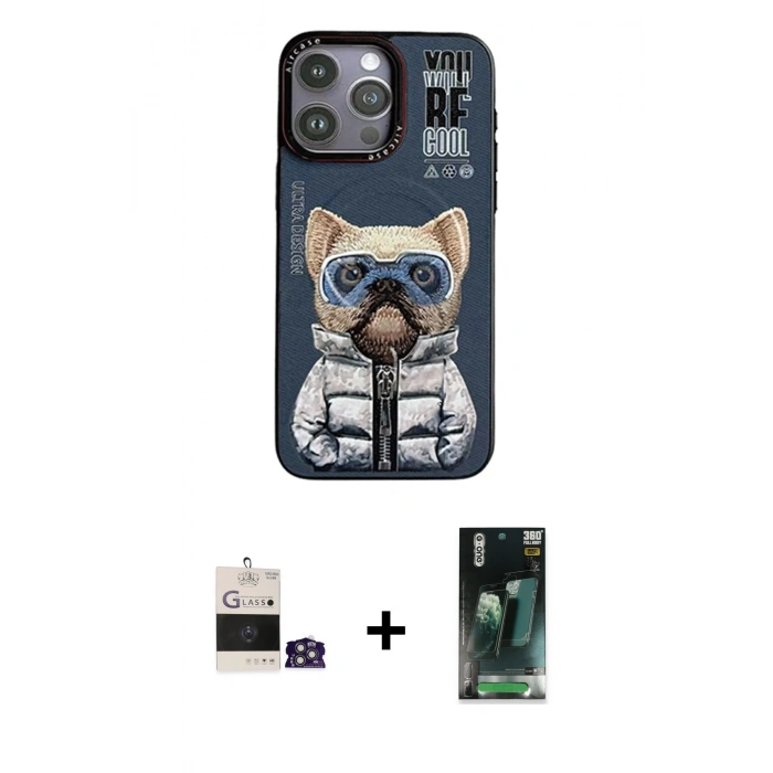 MARSİLYAN™- iPhone 14 Pro Max Kılıf Siluet Modern Özel Seri - Şeffaf 360 Full Body Arka Koruyucu + Bilvis Titan Kamera Lens - GS