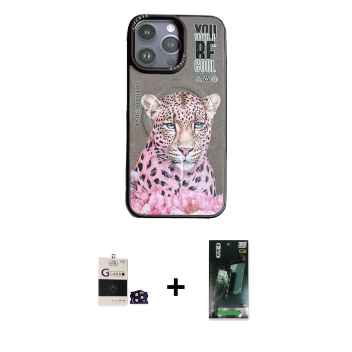 MARSİLYAN™- iPhone 14 Pro Max Kılıf Siluet Modern Özel Seri - Şeffaf 360 Full Body Arka Koruyucu + Bilvis Titan Kamera Lens - DNMR