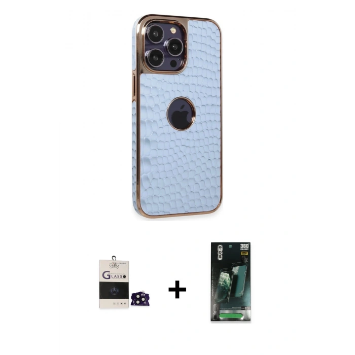 MARSİLYAN™- iPhone 14 Pro Max Kılıf Ufuk Form Prime - Şeffaf 360 Full Body Arka Koruyucu + Bilvis Titan Kamera Lens - SH