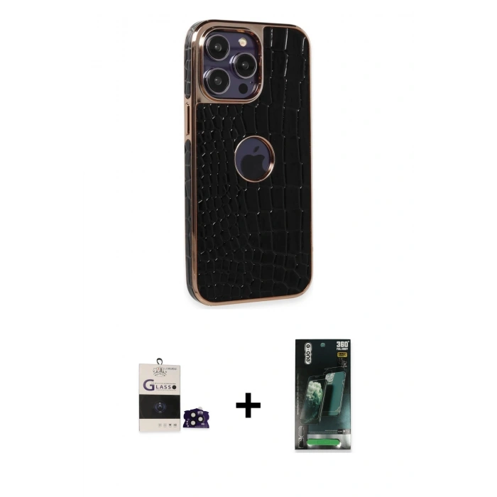 MARSİLYAN™- iPhone 14 Pro Max Kılıf Ufuk Form Prime - Şeffaf 360 Full Body Arka Koruyucu + Bilvis Titan Kamera Lens - SH