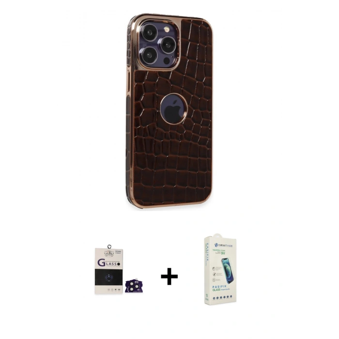 MARSİLYAN™- iPhone 14 Pro Max Kılıf Ufuk Form Prime - Şeffaf Pasifik Cam Ekran Koruyucu + Bilvis Titan Kamera Lens - DNMR