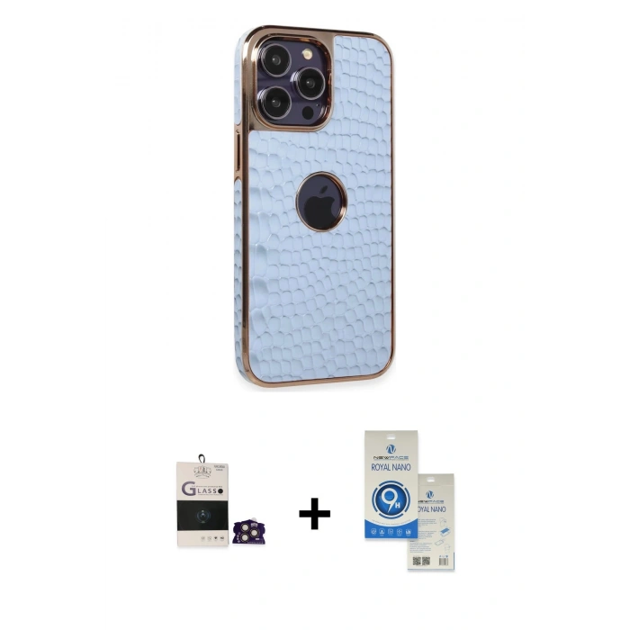 MARSİLYAN™- iPhone 14 Pro Max Kılıf Ufuk Form Prime - Şeffaf Royal Nano Ekran Koruyucu + Bilvis Titan Kamera Lens - GD