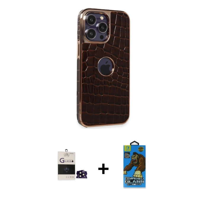 MARSİLYAN™- iPhone 14 Pro Max Kılıf Ufuk Form Prime - Siyah 18D Cam Ekran Koruyucu + Bilvis Titan Kamera Lens - SH