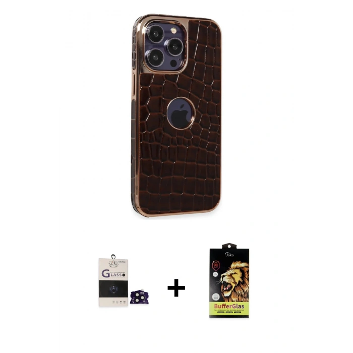 MARSİLYAN™- iPhone 14 Pro Max Kılıf Ufuk Form Prime - Siyah Buffer Cam Ekran Koruyucu + Bilvis Titan Kamera Lens - SH