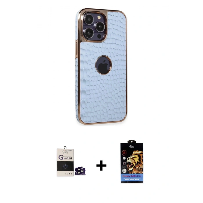 MARSİLYAN™- iPhone 14 Pro Max Kılıf Ufuk Form Prime - Siyah Buffer Hayalet Cam Ekran Koruyucu + Bilvis Titan Kamera Lens - SH