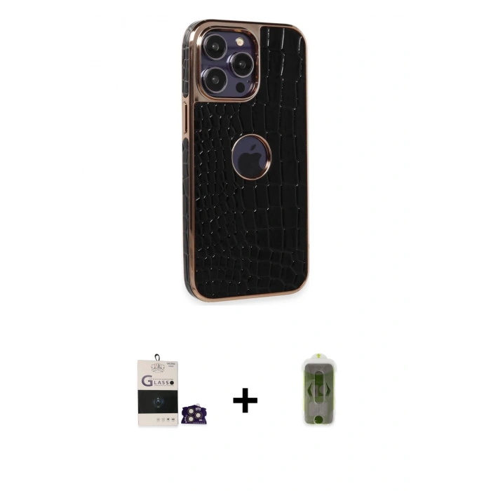 MARSİLYAN™- iPhone 14 Pro Max Kılıf Ufuk Form Prime - Siyah Joko Magic 5D Hayalet Cam + Bilvis Titan Kamera Lens - GD