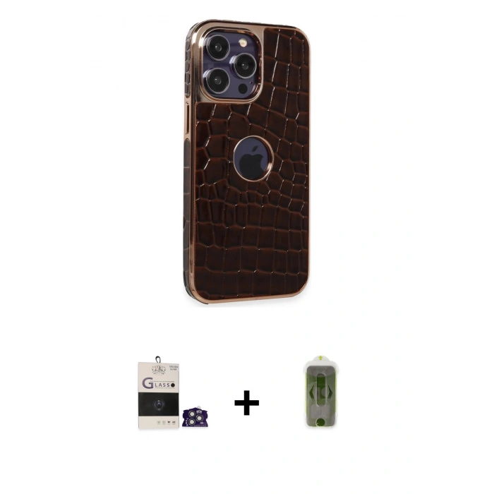 MARSİLYAN™- iPhone 14 Pro Max Kılıf Ufuk Form Prime - Siyah Joko Magic 5D Hayalet Cam + Gümüş Bilvis Titan Kamera Lens