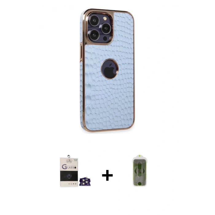 MARSİLYAN™- iPhone 14 Pro Max Kılıf Ufuk Form Prime - Siyah Joko Magic 5D Hayalet Cam + Gümüş Bilvis Titan Kamera Lens